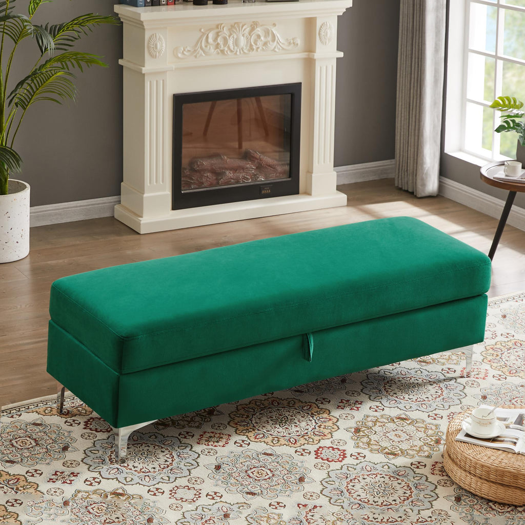 Storage Bench Solid Color 2 Seater Furniture Living Room Sofa Stool