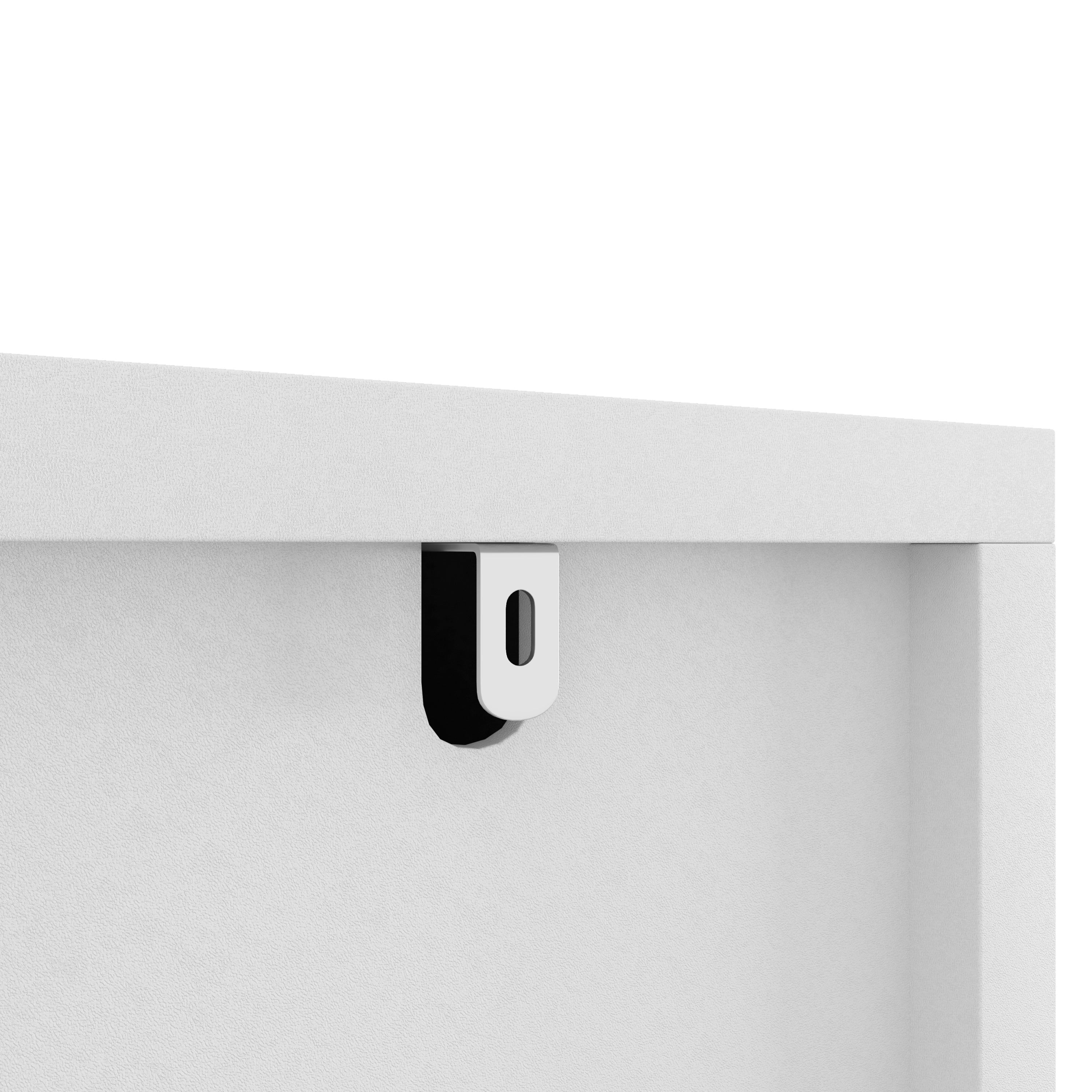 Dresser Classic 9-Drawer White Particle Board Gold Handles 63x15.74 In