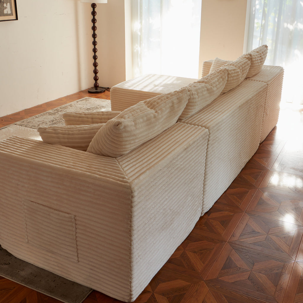 Sectional Sofa U Shape Cloud Modular Deep Seat Upholstered No Assembly