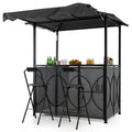 Grill Gazebo with Awning 3-Piece Outdoor BBQ Canopy Double-Tier Soft Top Barbecue Shelter