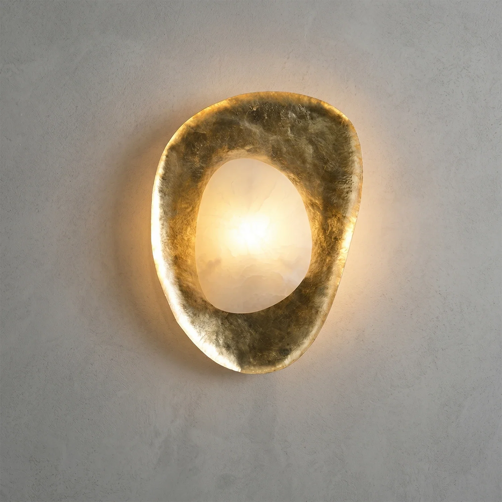 Hand-Crafted Hammered Metal Lotus Leaf Wall Sconce