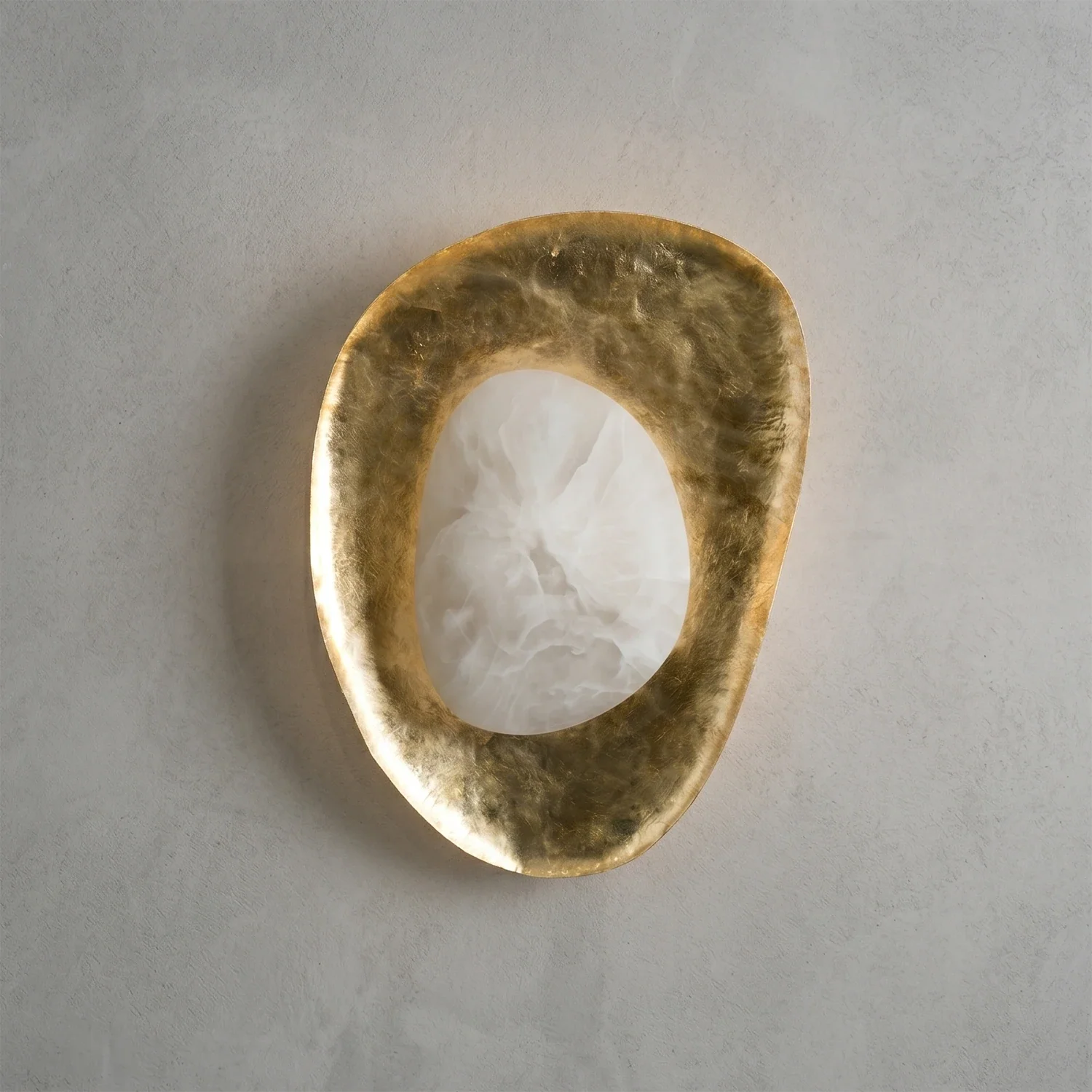 Hand-Crafted Hammered Metal Lotus Leaf Wall Sconce