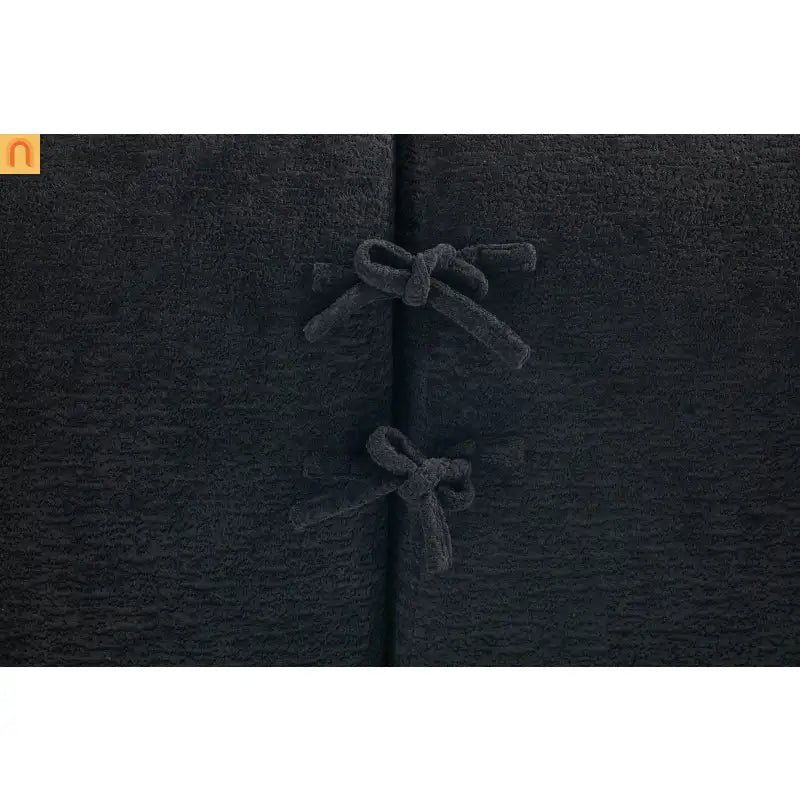 L-Shape Modular Sectional Sofa with Curved Chaise, Black Chenille Sleeper