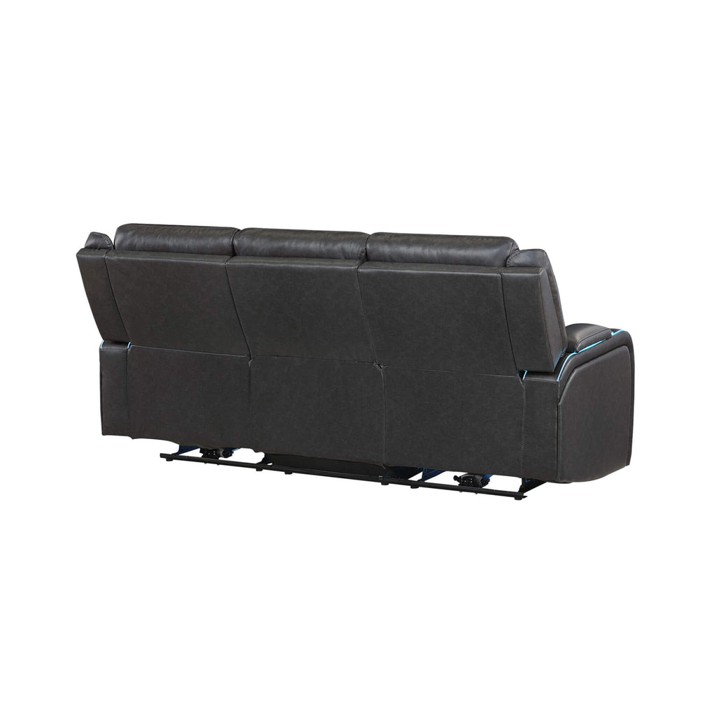 Nuvia Luxury 84-Inch Home Theater Power Reclining Sofa With LED Lights And Power Headrest (SAK83195)