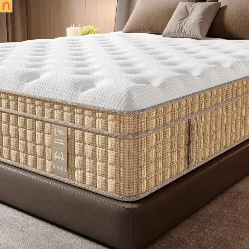 Mattress Hybrid Cooling Gel 7-Zone Pocket Springs Beige 14in Queen