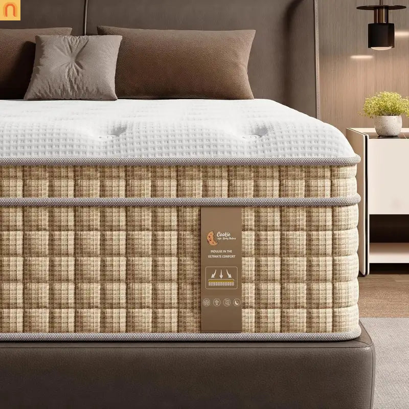 Mattress Hybrid Cooling Gel 7-Zone Pocket Springs Beige 14in Queen
