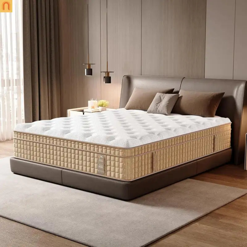Mattress Hybrid Cooling Gel 7-Zone Pocket Springs Beige 14in Queen