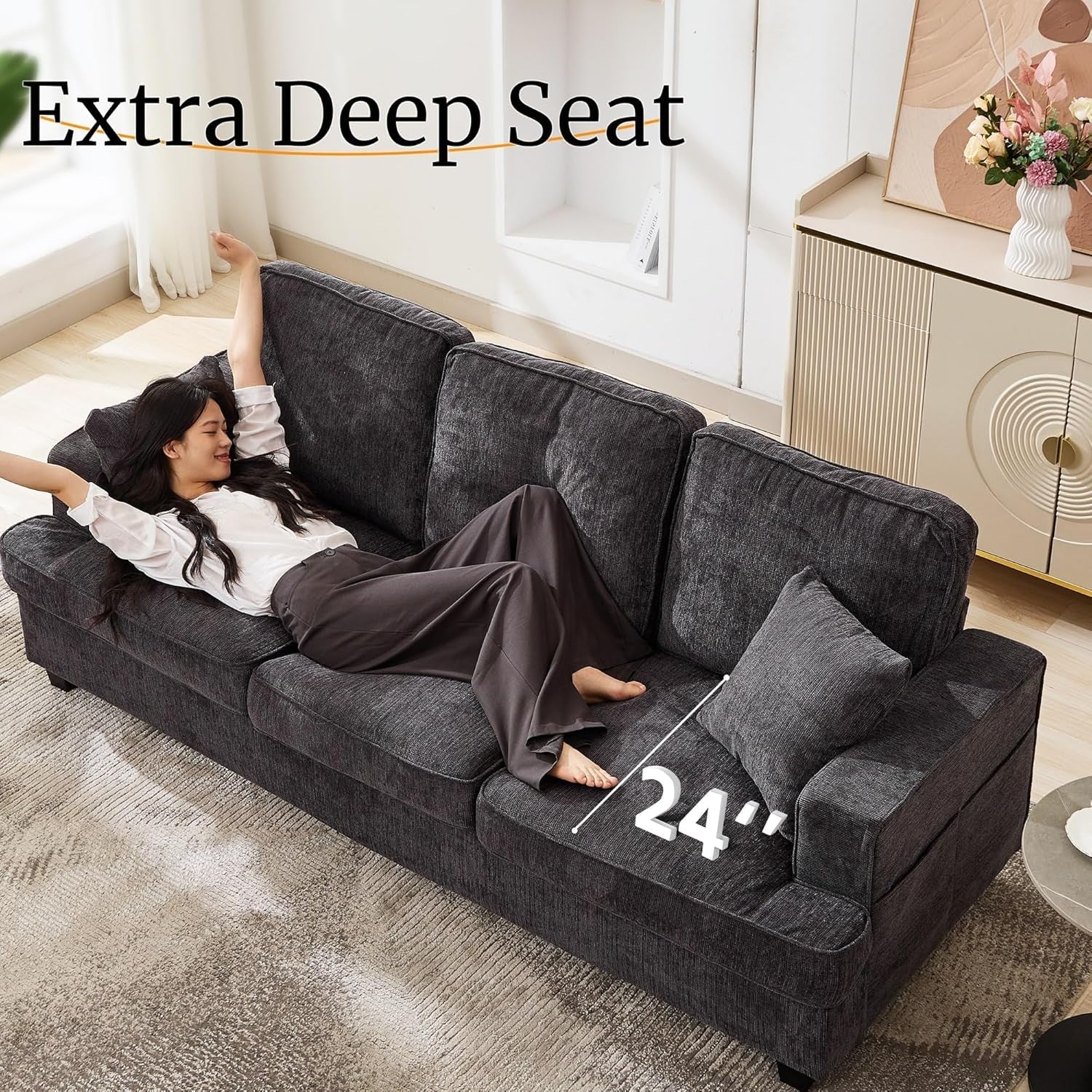 Modern Deep Seat Loveseat Couch for Comfortable Living