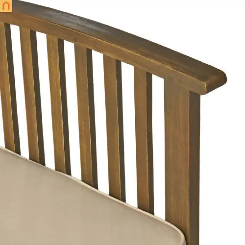 Outdoor Dining Chair Acacia Wood Gray Cream Cushion Farmhouse Set 4
