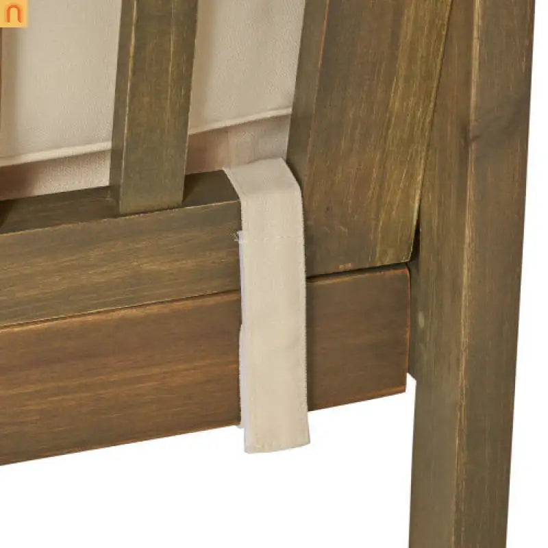 Outdoor Dining Chair Acacia Wood Gray Cream Cushion Farmhouse Set 4