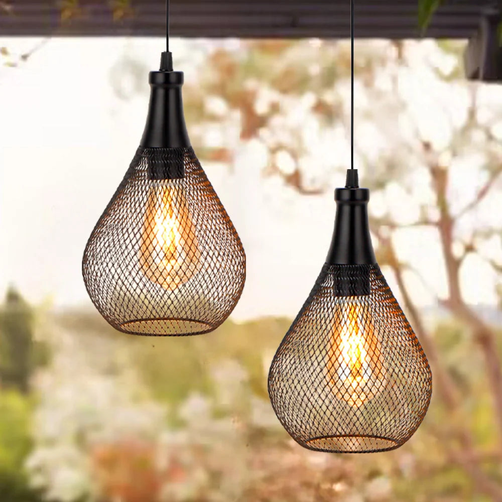 Set of 2 Hanging Lamps Battery Operated