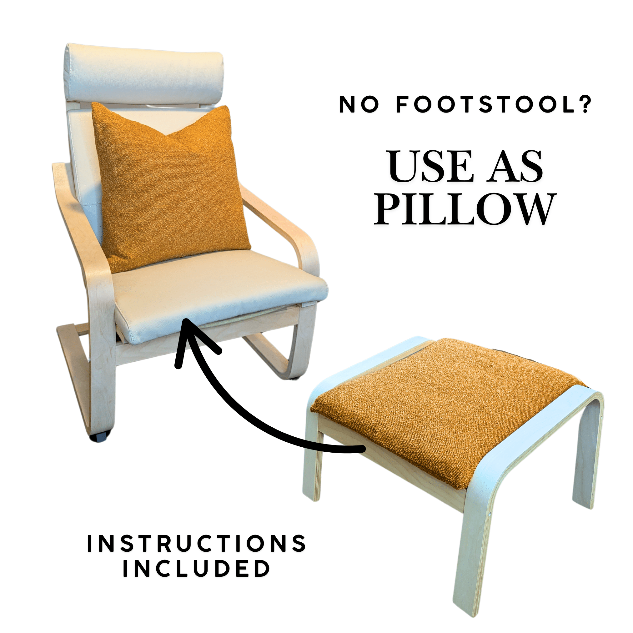 Boucle Sherpa Cinnamon Chair and Footstool Covers, Compatible with IKEA Poang