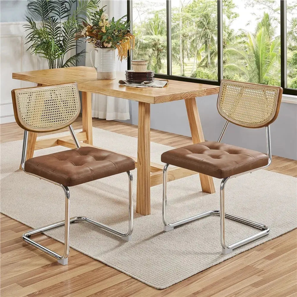Keith Mid Century Rattan Dining Chair (Set of 2)