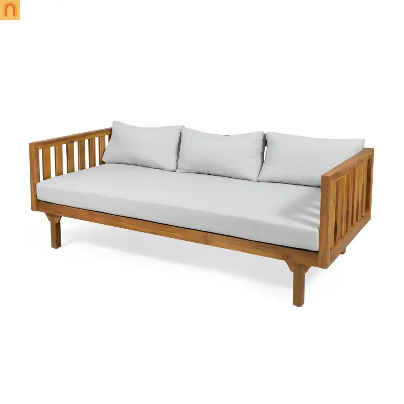 Sofa Modern Daybed Wood Teak Acacia Cushions Water Resistant 67 Inch Wide