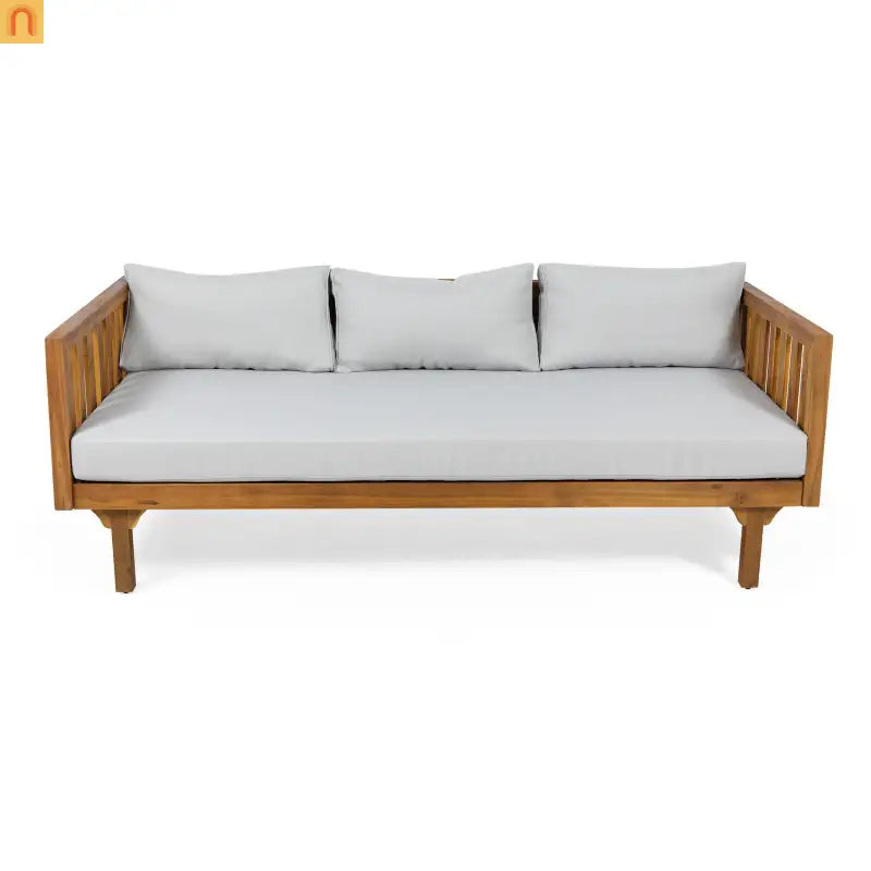 Sofa Modern Daybed Wood Teak Acacia Cushions Water Resistant 67 Inch Wide