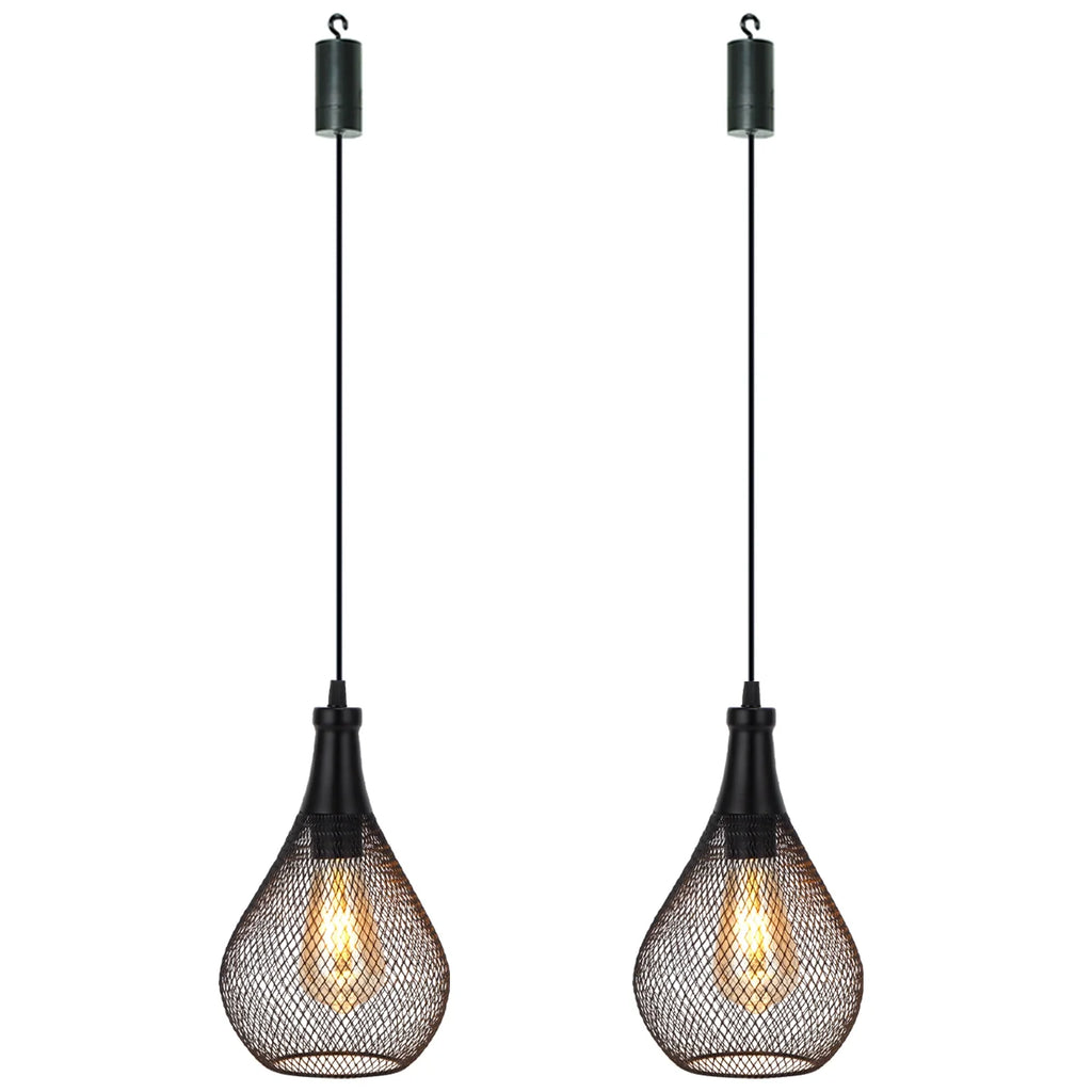 Set of 2 Hanging Lamps Battery Operated